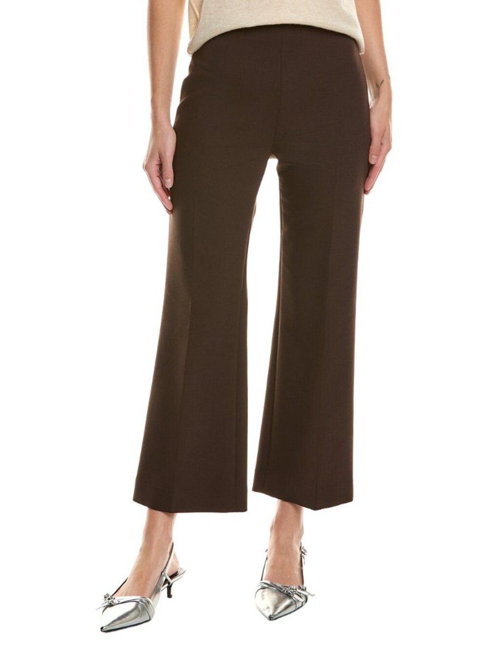 Theory NWT Wool Blend Tailor Stretch Kick Pant in Hickory Brown